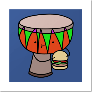 Djembe Eating a Hamburger Posters and Art